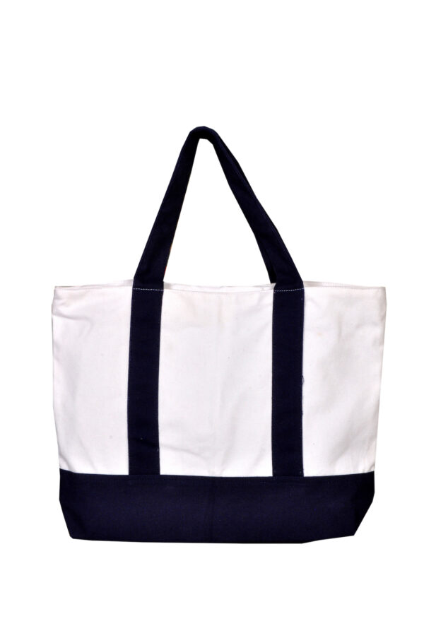 Canvas tote bag with zipper