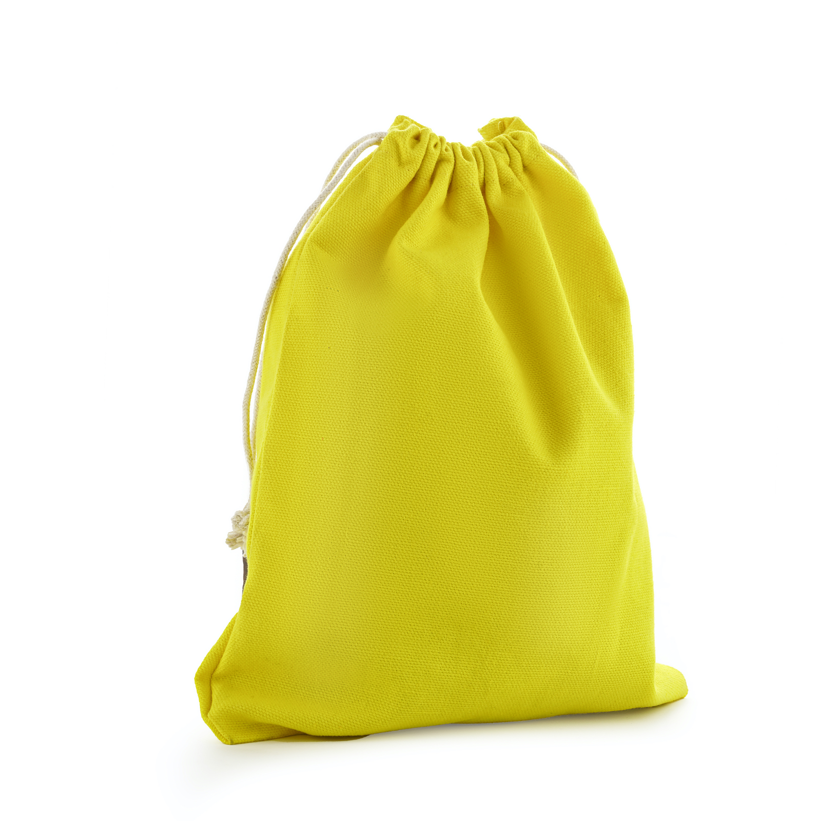 Yellow Canvas Drawstring Pouch Bag (10 Count) 8" X 10" No Plastic Shop