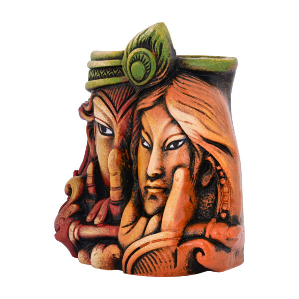 Pen Stand Flower Vase Terracotta Clay - Image 3